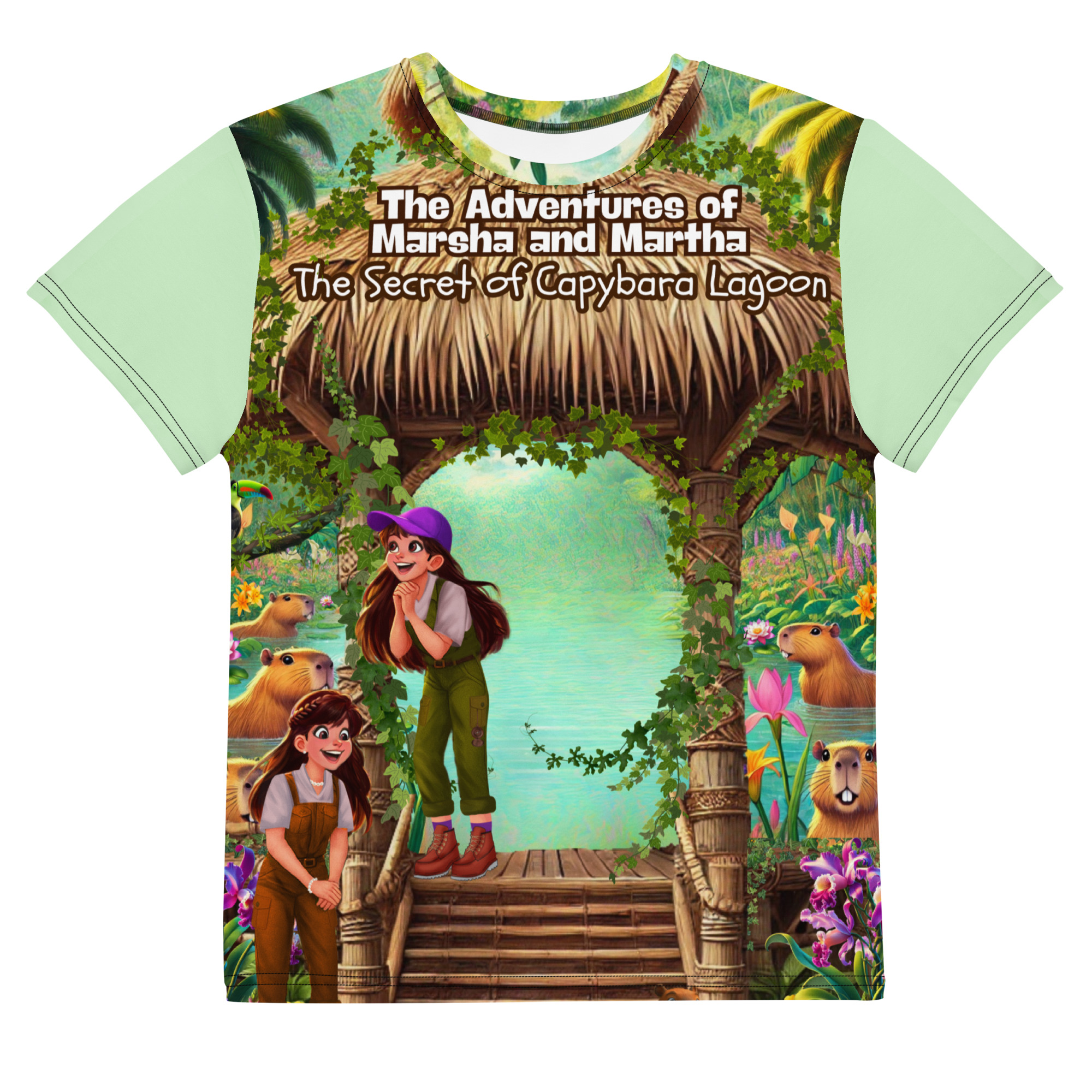 The Capybara's Lagoon Neck T-Shirt - Image 11