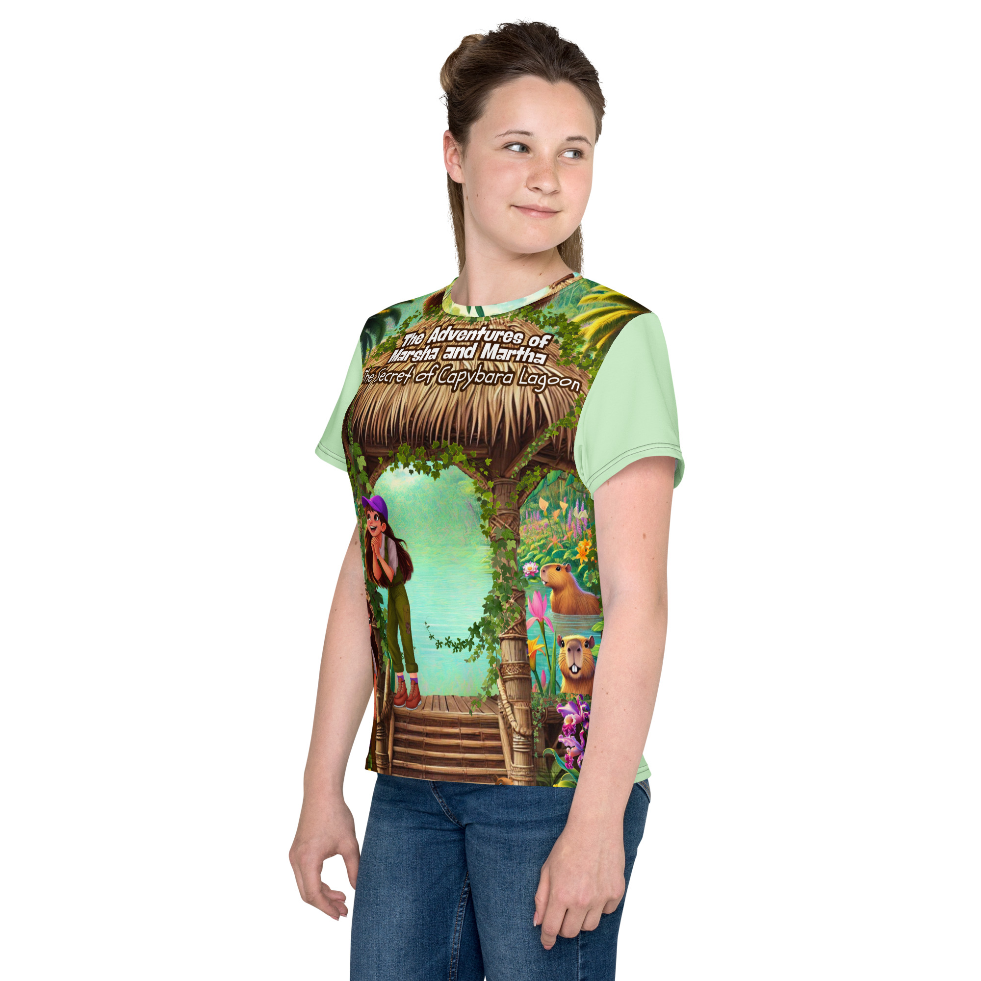 The Capybara's Lagoon Neck T-Shirt - Image 14