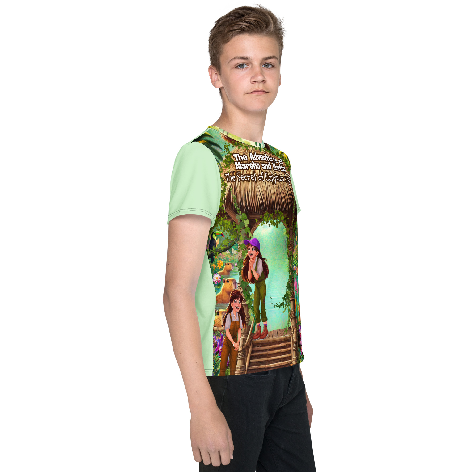 The Capybara's Lagoon Neck T-Shirt - Image 6