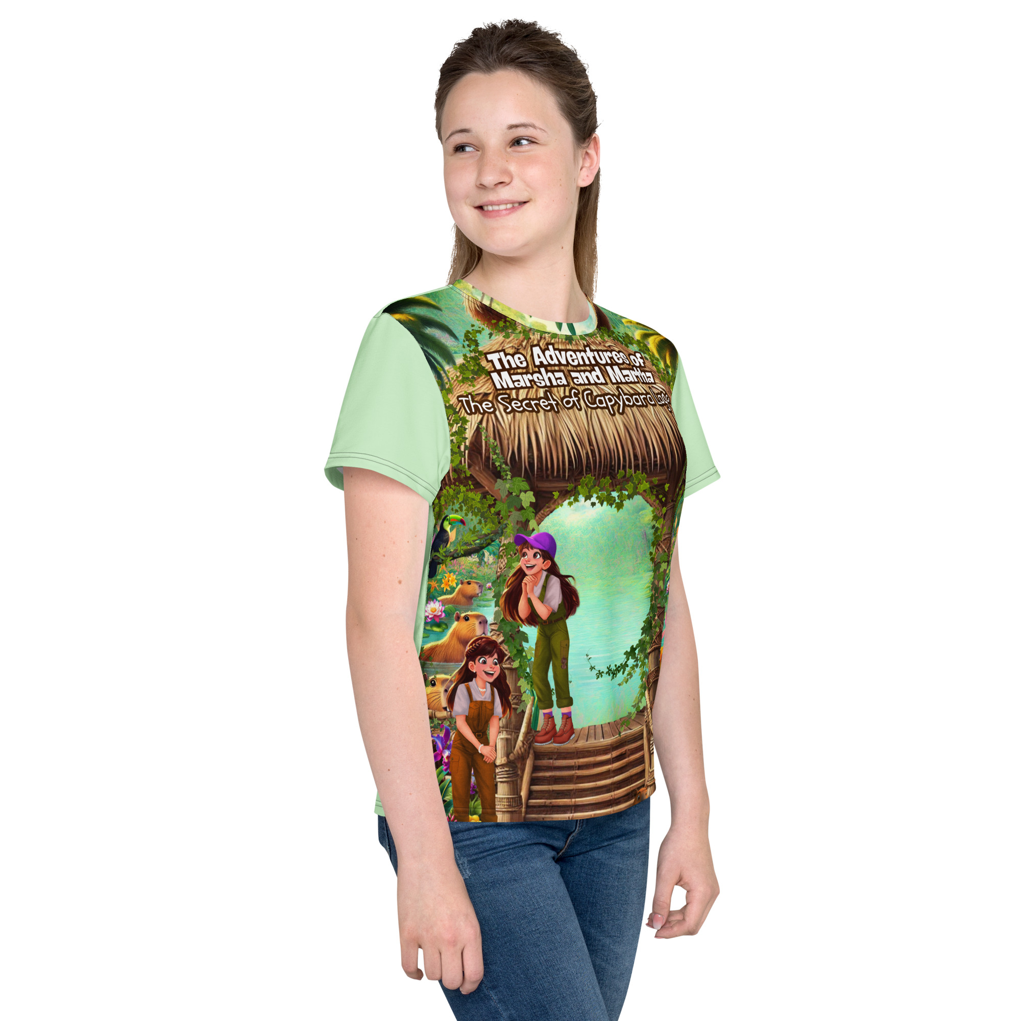 The Capybara's Lagoon Neck T-Shirt - Image 15